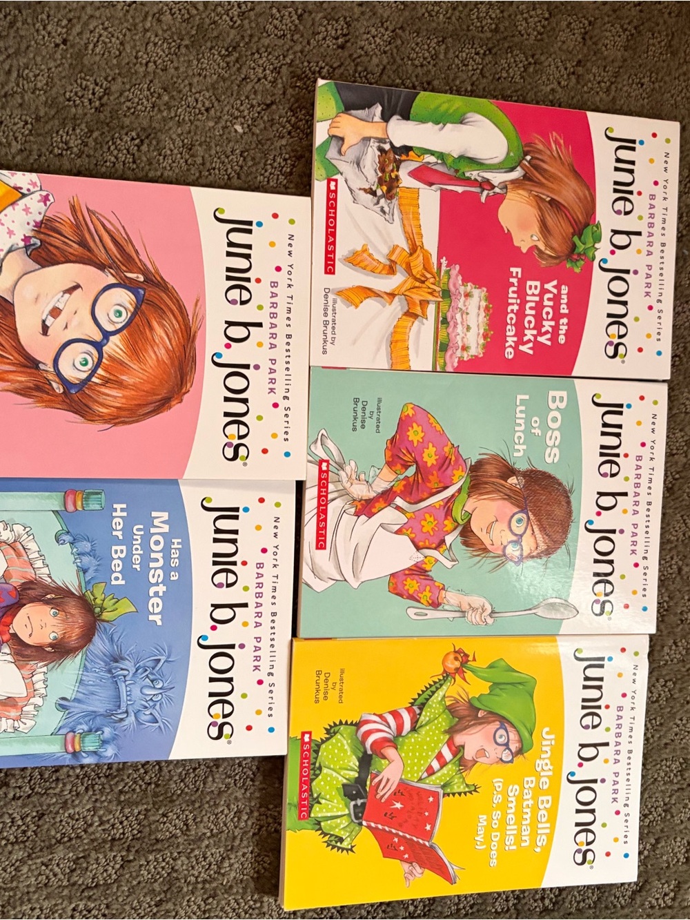 Scholastic Junie B. Jones Books - Pink, Yellow, Green, Blue, Red